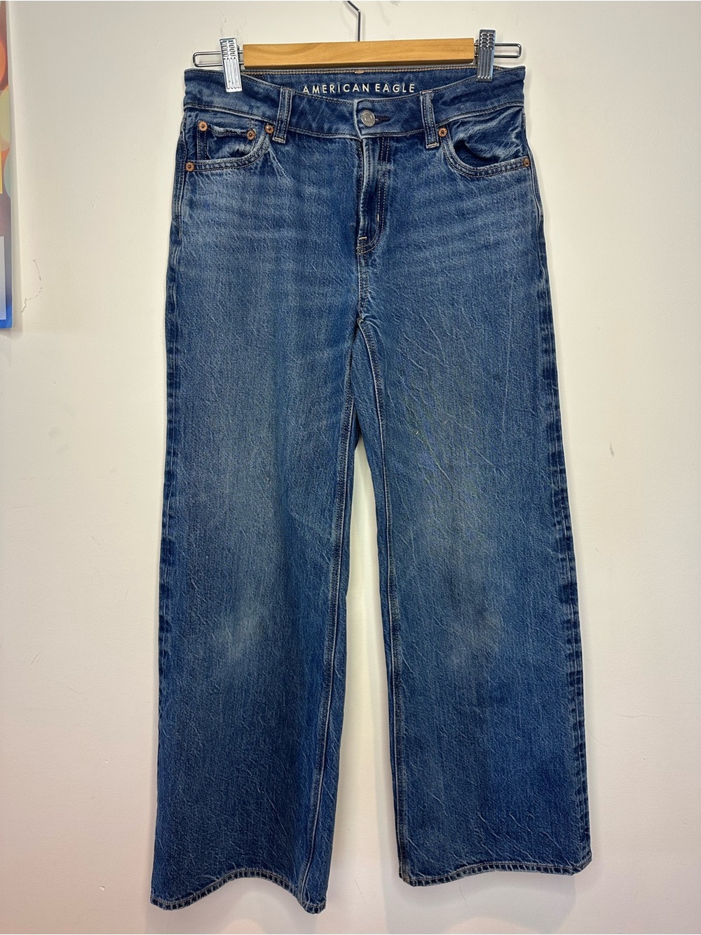 American Eagle Wideleg Low Rise Fit Blue Jeans 000